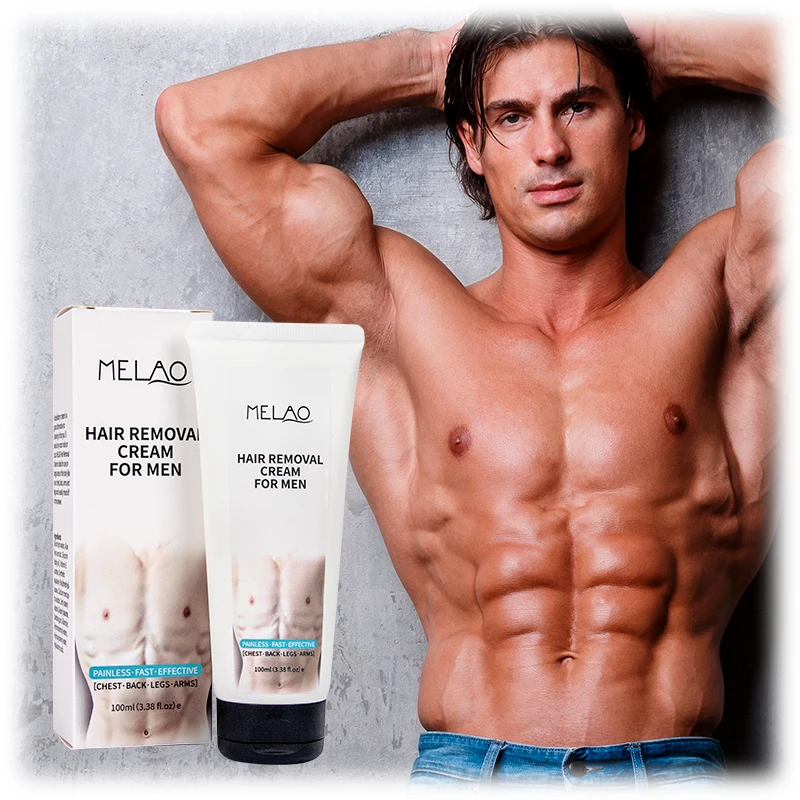 Private Label Natural  Body Hair Remover Lotion Painless Permanent Armpit  Powerful Depilatory Hair Removal Cream For Men