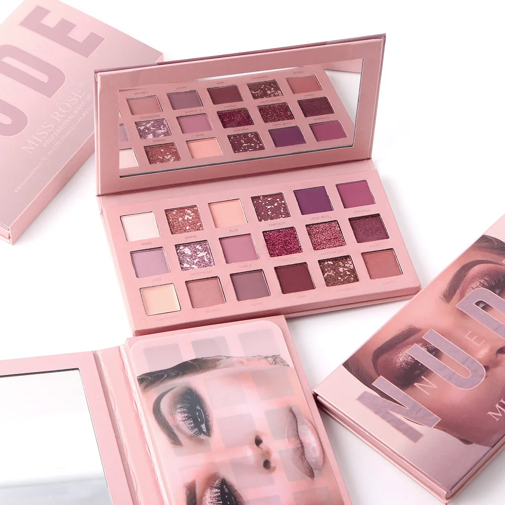  Блестящие тени для век huda с высоким пигментом Палетка теней MISS ROSE beauty