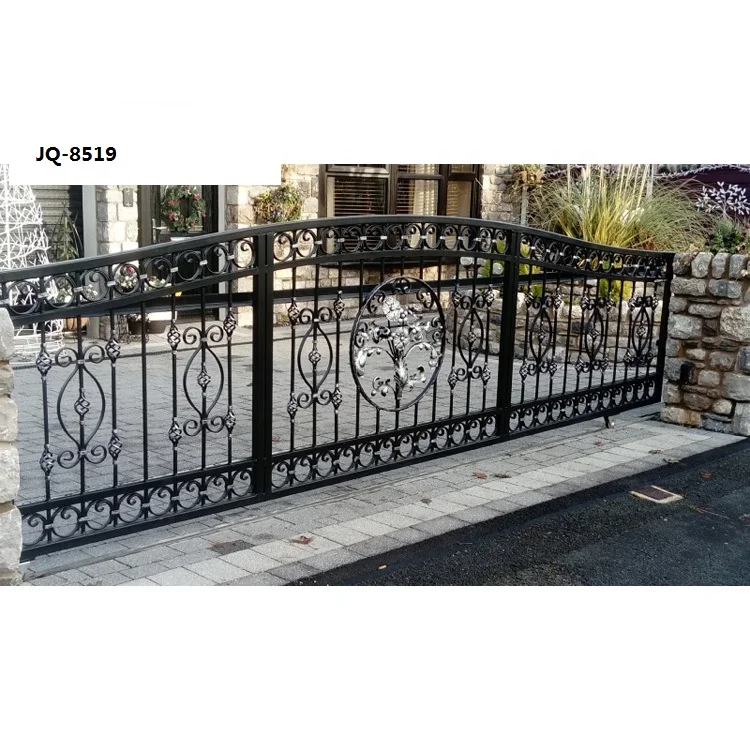 Chinese pedestrian cheaper used metal farm modern steel gate design wrought iron gate for house main gate