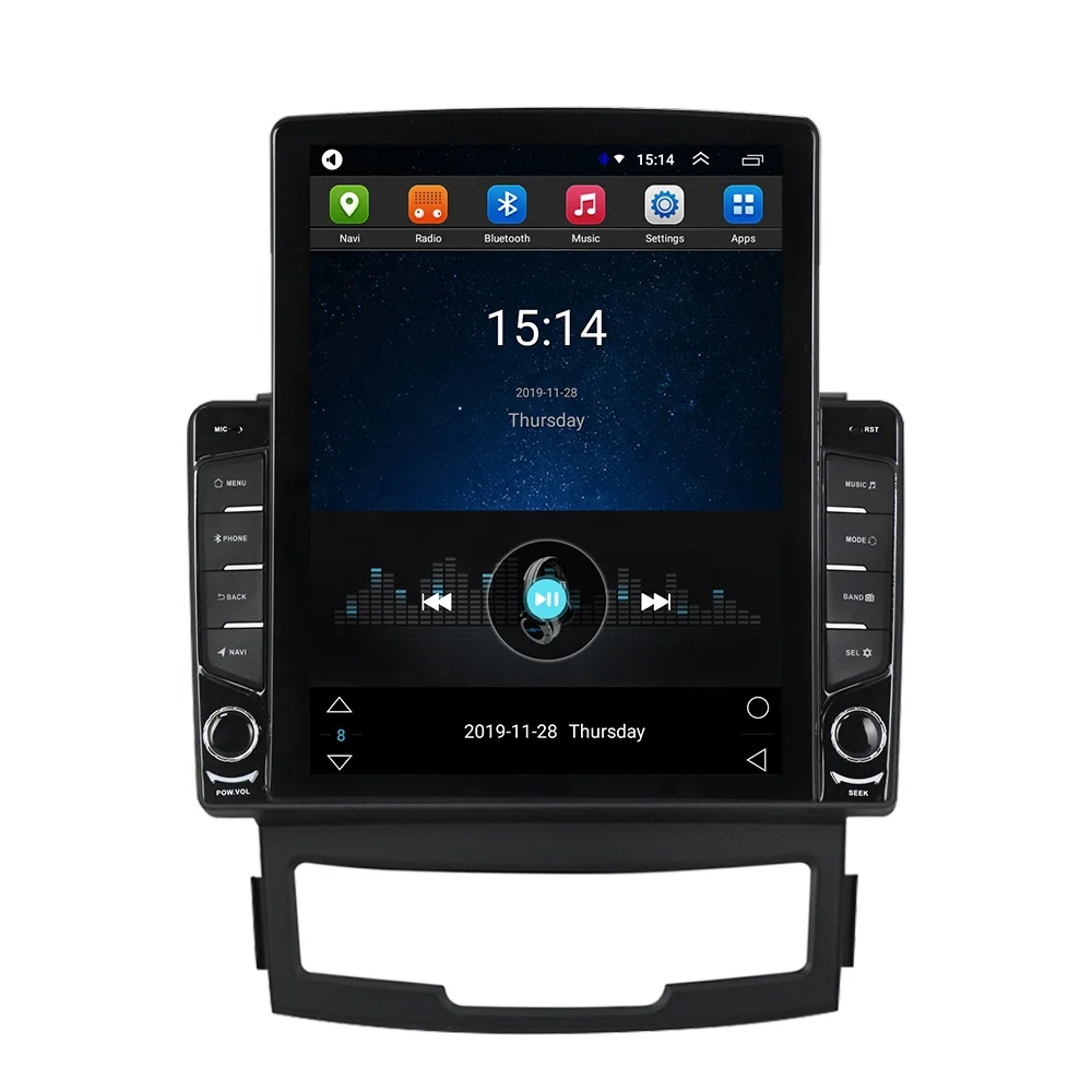 Tesla Vertical Android IPS+2.5D+DSP 4G LTE Car Radio Player For SsangYong Korando 2011-2013 no dvd with 2+32GB/1+16GB GPS BT