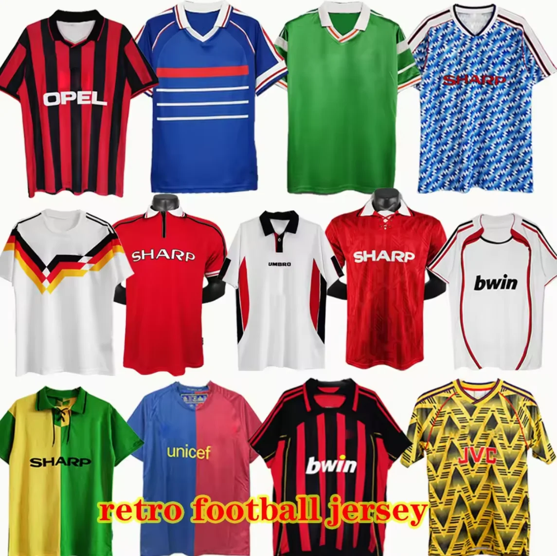Wholesale quick dry Custom Futbol Thai quality football shirt retro vintage soccer wear uniform jersey football t-shirts soccer