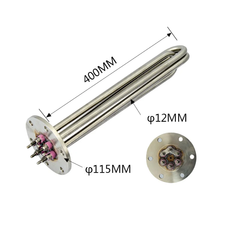 220 В 15 кВт промышленный резистивный масляный трубчатый водонагреватель Электрический фланцевый погружной нагревательный элемент