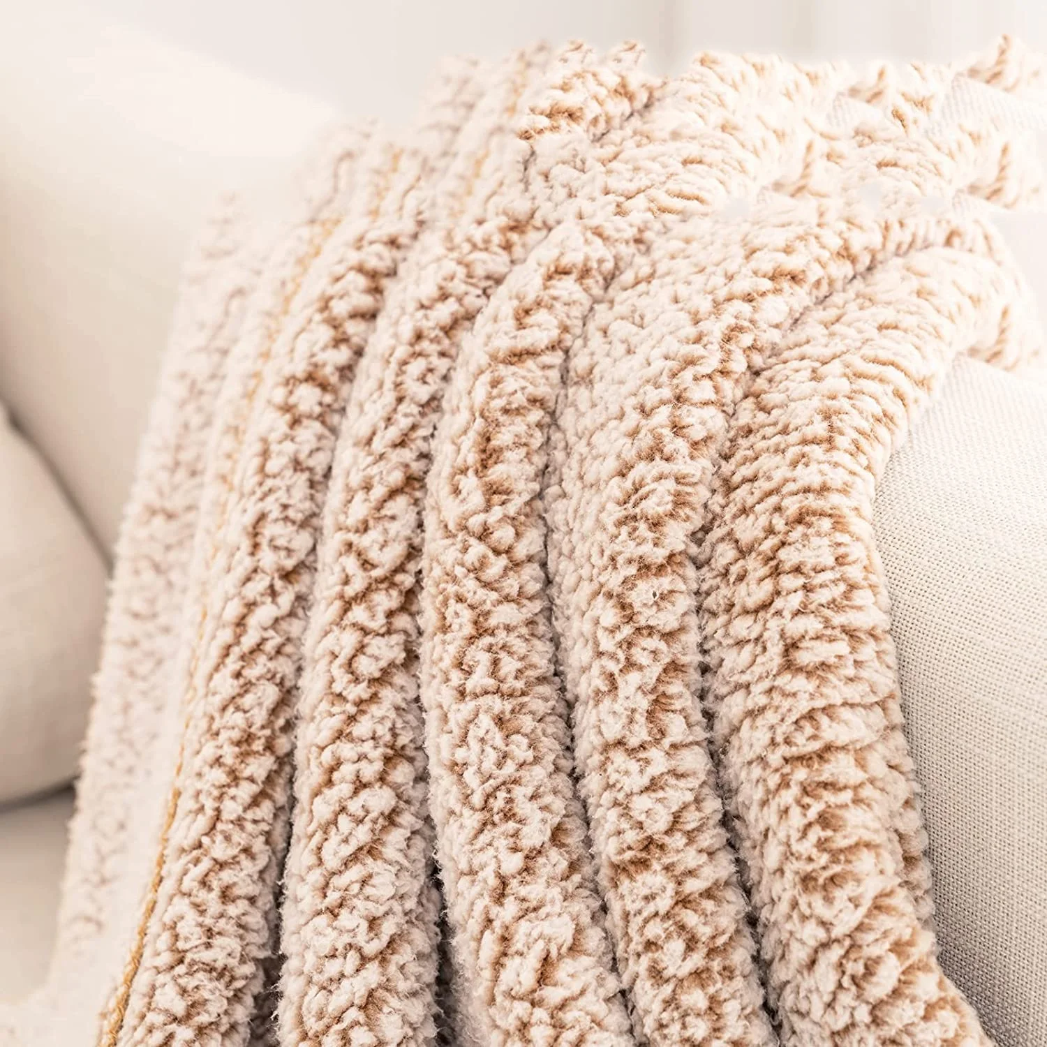 new arrival factory custom wholesale blanket 2 TONE OMBRE fleece sherpa blanket FROSTED sherpa throw fluffy cuddly blankets