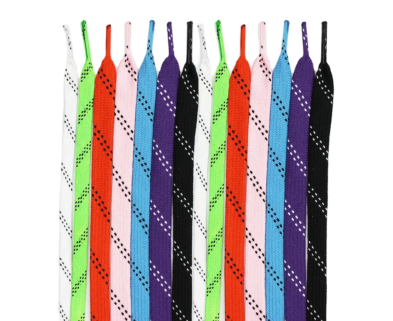 Wholesale OEM Colorful Flat Polyester Hockey Shoe Laces
