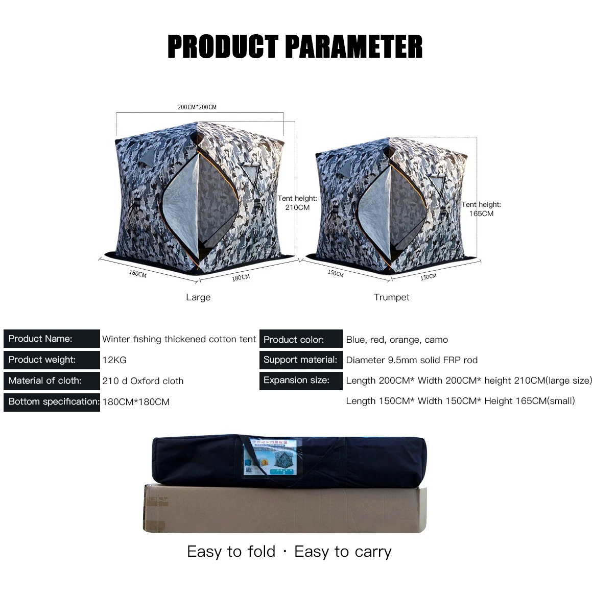 2023 outdoor mobile 6 side folding portable camping extra large insulated 2 person winter carp ice fishing steam sauna tent