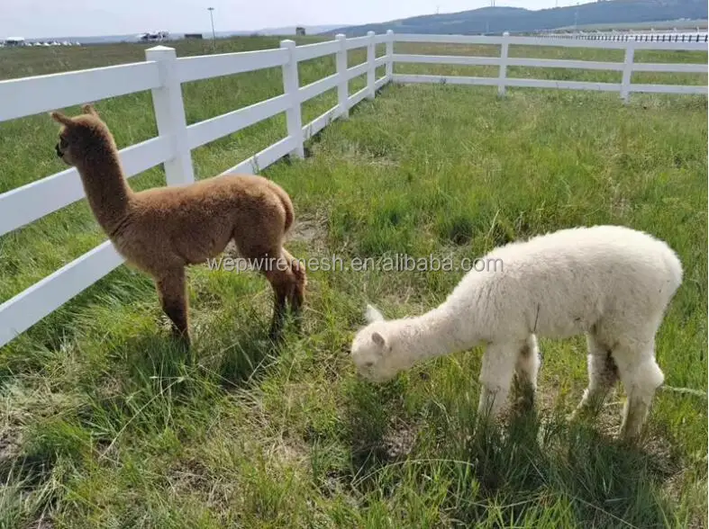 Outdoor Panel Garden Fence PVC 3 Rails Farm and Horse Fence