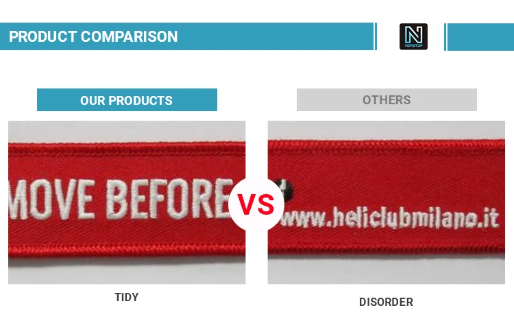 Wholesale Custom Brand Jet Tag Strap Car Jettags Motorcycle  Bicycle Embroidery Logo Letter Keychain Holder Key Chain Tags