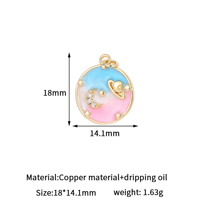 New Fashion Jewelry Making Charms Star Moon Sun Saturn 14k Gold Pendant Bee Enamel DIY Jewelry Findings
