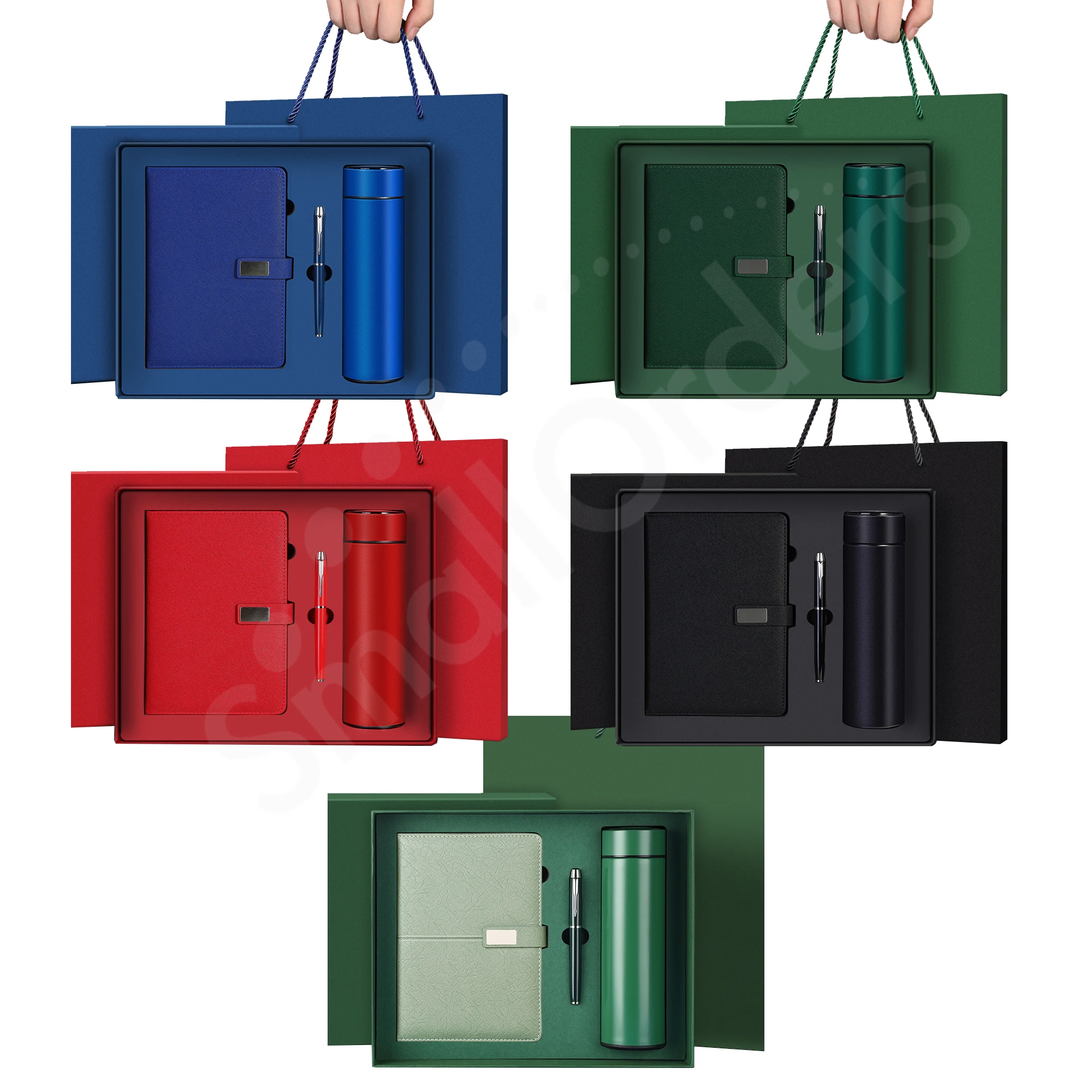 Custom 2024 new products ideas 2024 2025 promotional leather notebook business gifts items sets with box and pen vacuum flask