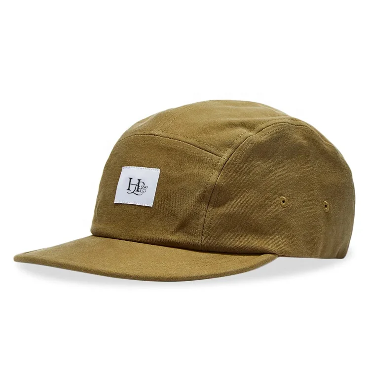 2020 Custom 100% Cotton 5 Panel Camp Cap with Label