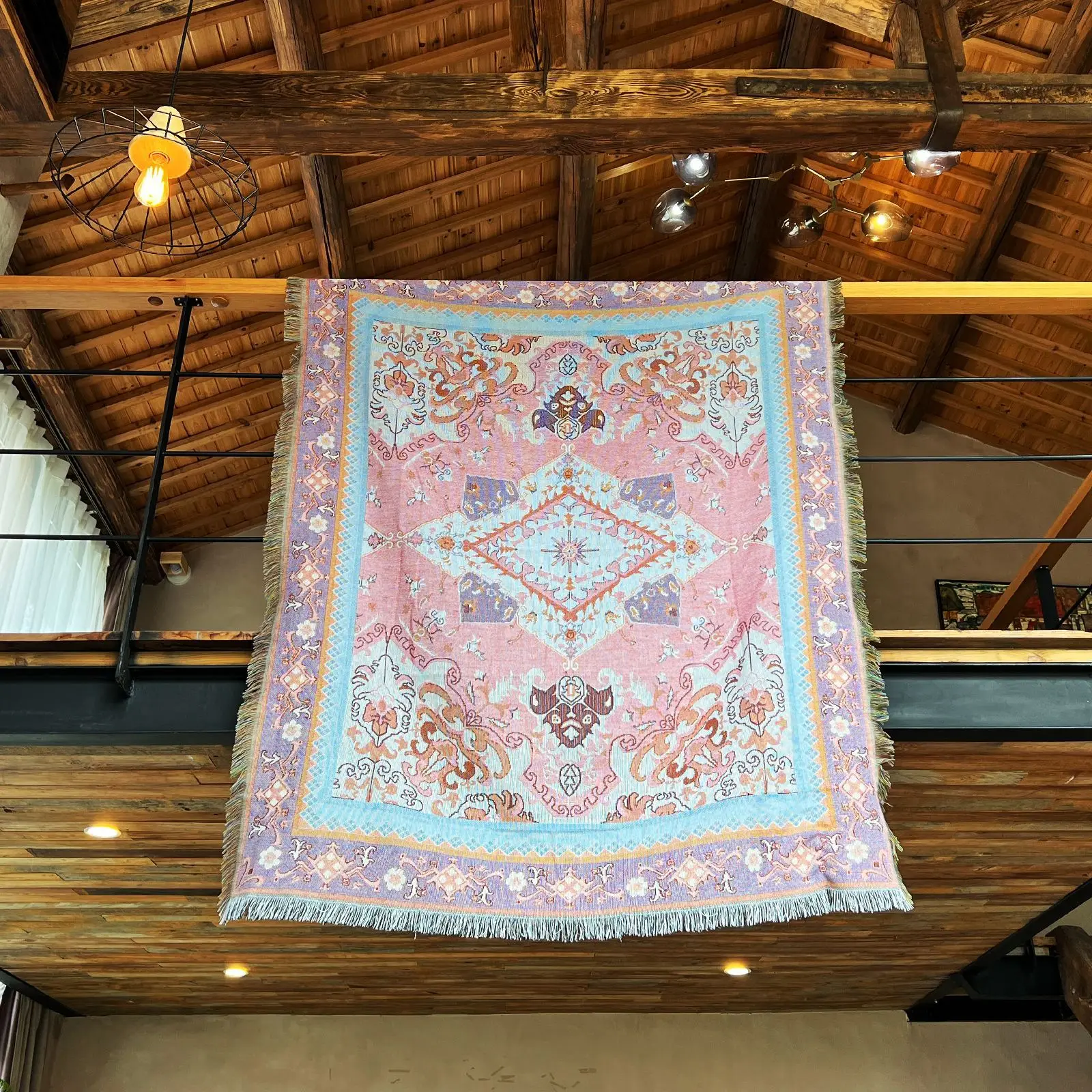 custom Throw woven Blanket Reversible Hippie Bohemian Vintage Knitted Large Fringed Cotton Woven Tapestry