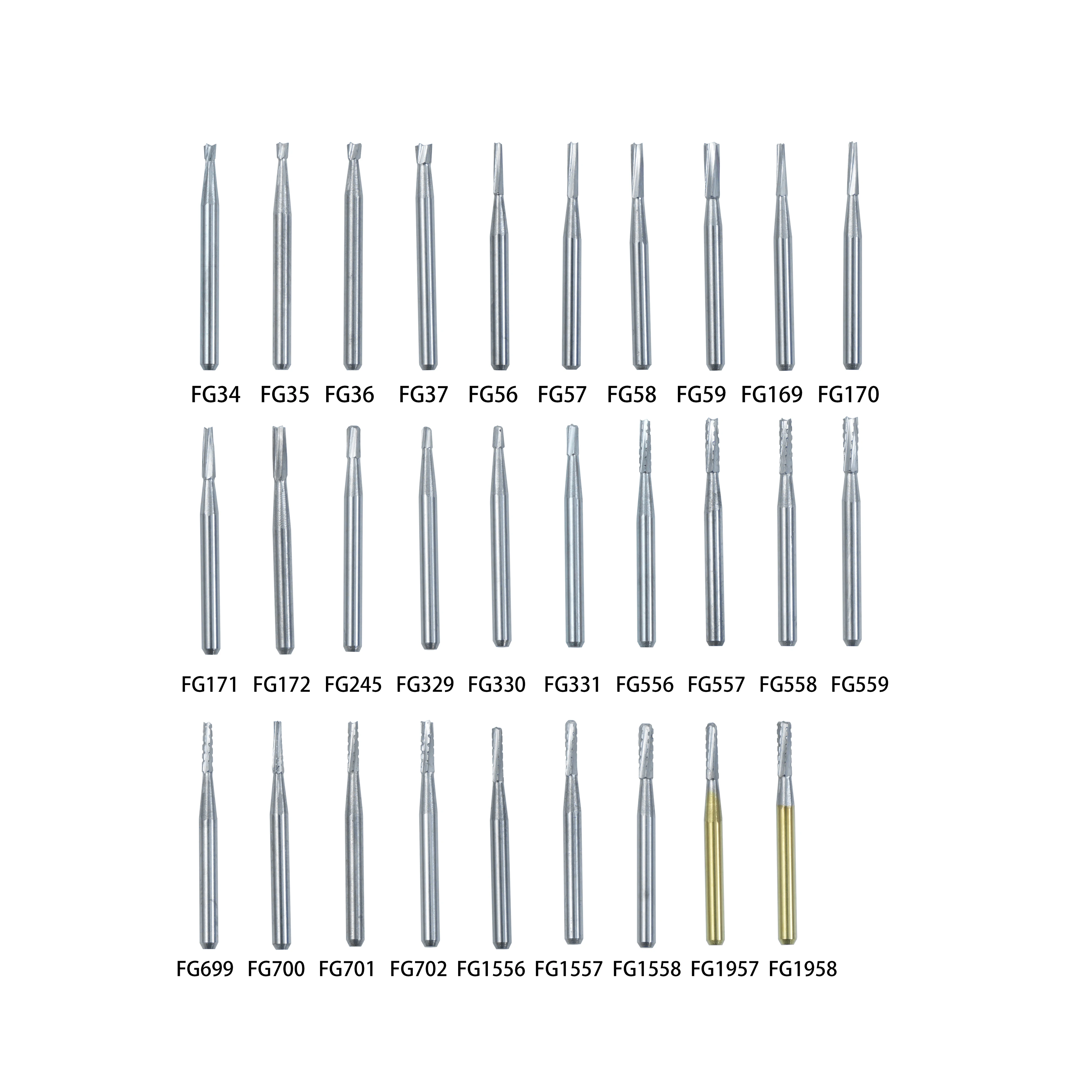 10Pcs/Box Dia 1.6mm Denta Products Tungsten Steel Bur FG Carbide Dental Burs For High Speed Handpiece