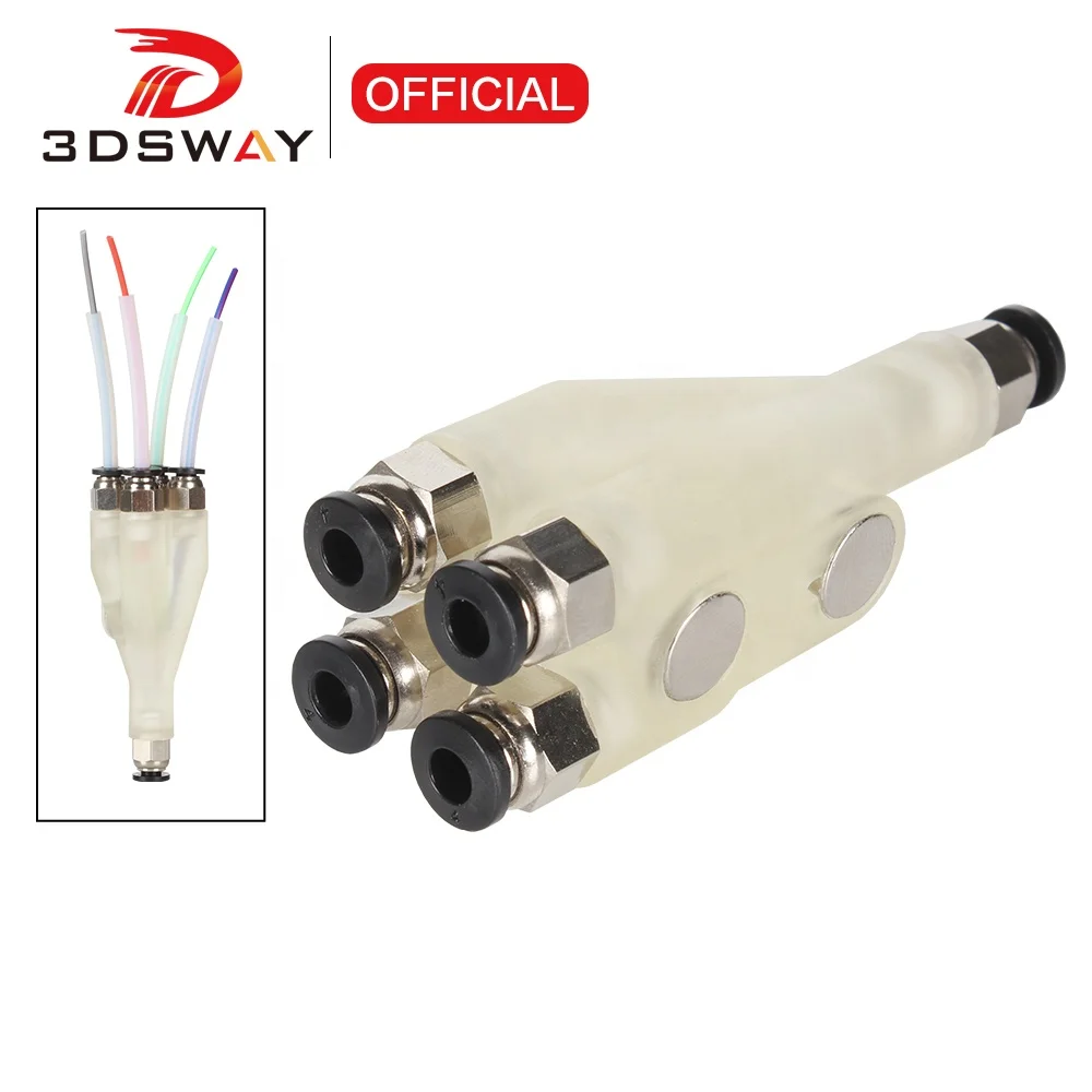 Bambu Lab 3D printer Parts 4-in-1 PTFE Adapter Material Pipe Expansion Port AMS Connect 4 Feeding Modules For X1/P1 X1C P1S P1P
