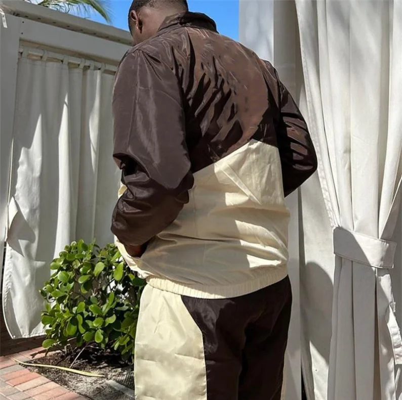 2024 Custom Summer Nylon Polyester Two Piece Jacket And Jogging Suit Set Sports Windbreaker tracksuit Shorts Sets For Men