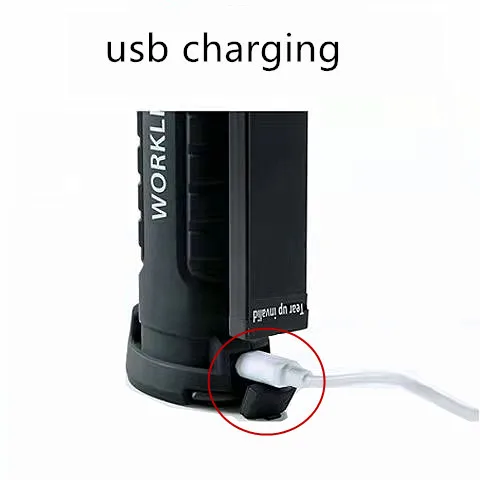 Portable 180lm COB Flood Work Flashlight Powerful Magnetic Rechargeable LED Work Light With USB Cable & Hook For Car Repair