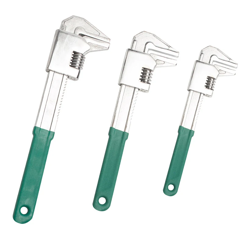 Dipped Plastic Comfortable Handle F-Shaped Wrench Multi-Purpose Monkey Adjustable Wrench