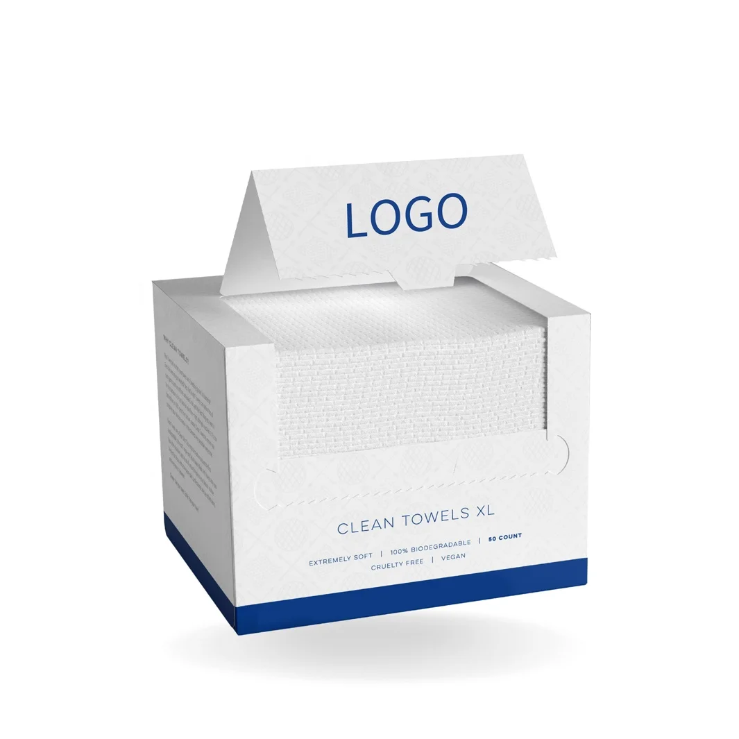 Disposable Super Water Absorbent Clean Wipes Naturally Non-woven Face Towel With Custom Logo