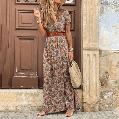 Женские летние v-образным вырезом Boho Макси платье повседневное сексуальное платье для вечеринок женские богемное пляжное праздничное Открытое платье без рукавов, длинное платье для женщин