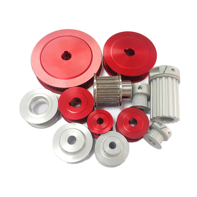 OEM timing pulleys anodize surface treatment red blue color customized aluminum timing pulley