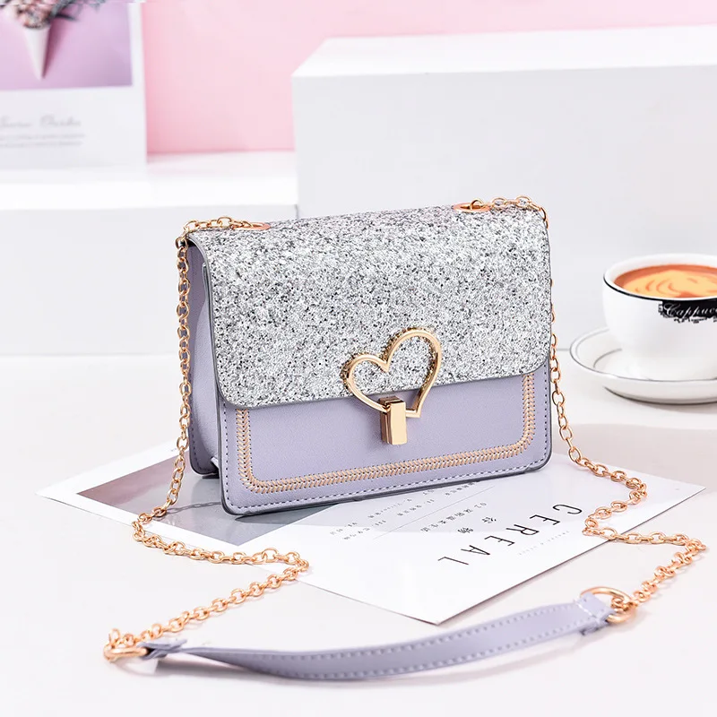 
Sac en Cuir Femme Wholesale Low MOQ High Quality Mini Love Heart Flap Chain Crossbody Bag for Women 