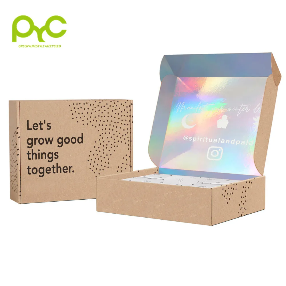 Factory Direct Custom Logo Printed Holographic Mailer Gift Box Shipping Paper Box