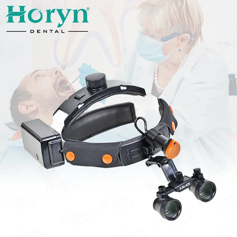 Эргономичные стоматологические лабораторные операционные очки с прожектором фары лупой и 2 батареями