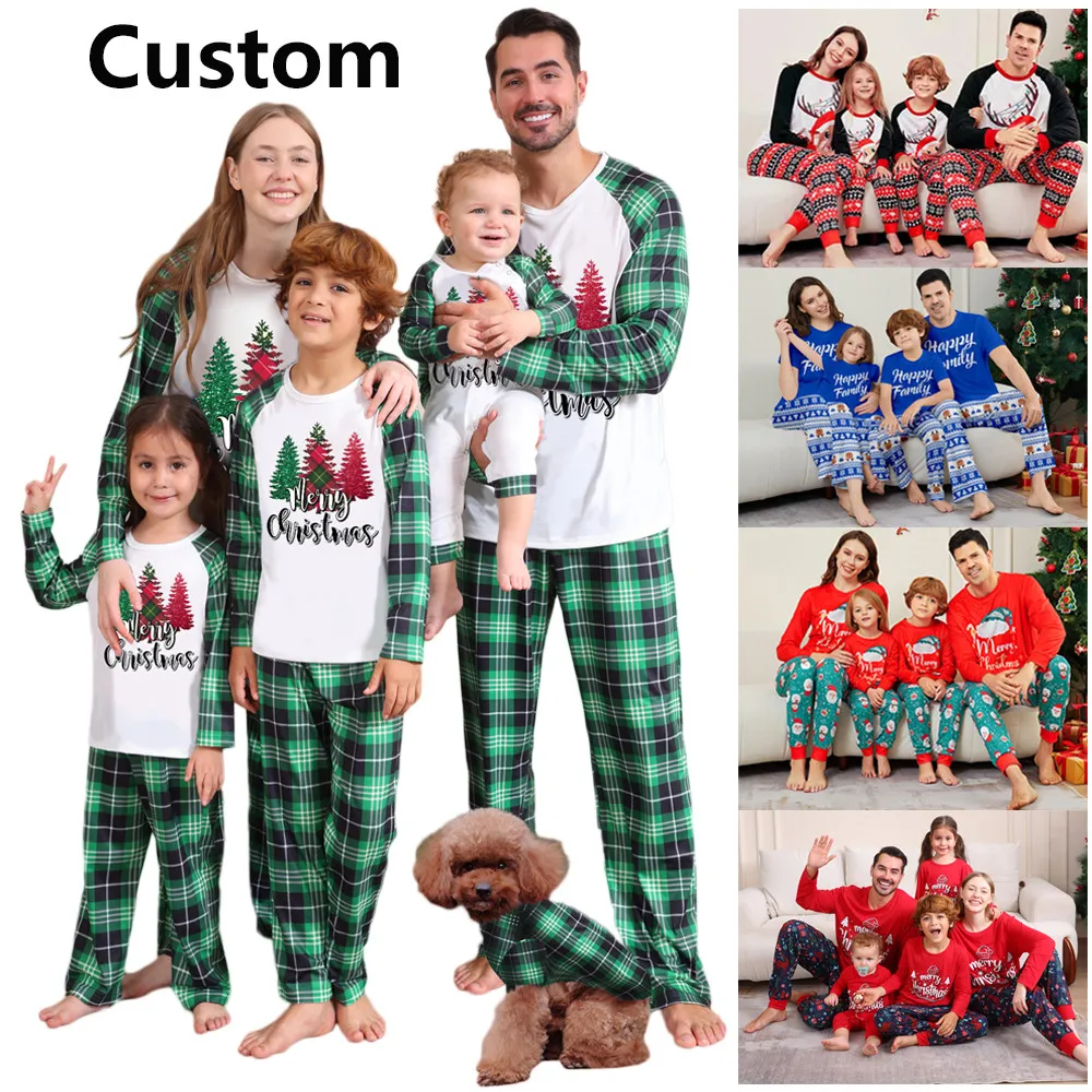 2024 christmas pajamas Boys Girls Mens Womens Sleepwear christmas pyjamas Holiday PJ Sets red Christmas pijamas for family