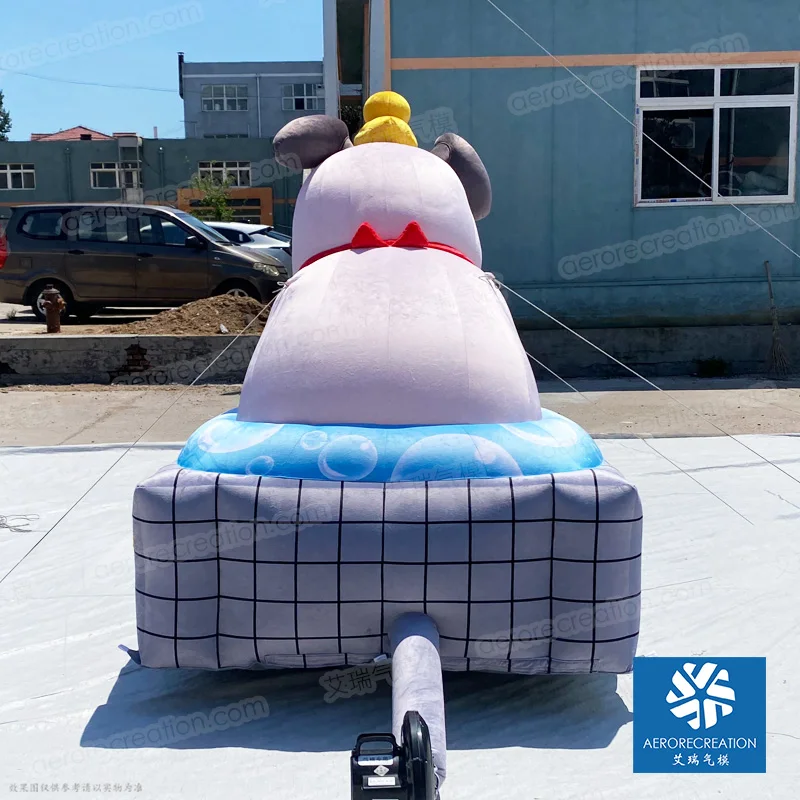 2m Events Customized Inflatable Cartoon Bulldog with Stage Funny Decorative Inflatable Cartoon Mascot