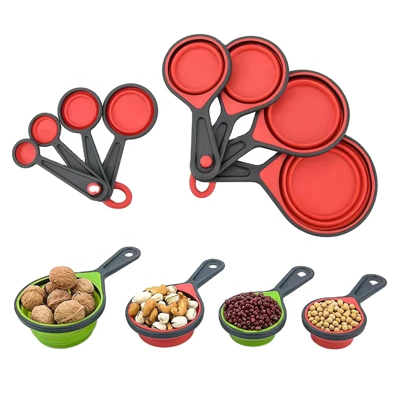 Silicone Folding Measuring Cup Measuring Spoon Baking Tool Weighing Spoon