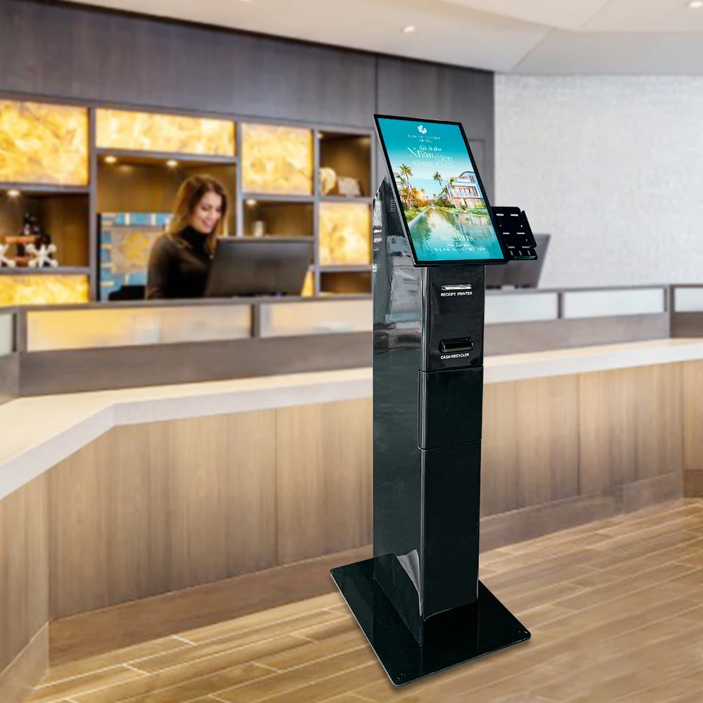 Windows/Android System Payment Kiosk 15.6/21.5 Inch Touch Screen QR Scanner Printer Cash Receive Self Service Machine