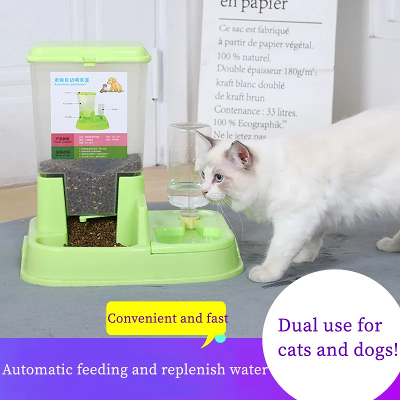 Hot Sale Pet Automatic Feeder Cat Dog Bowl Double Bowl Automatic Water Pet Automatic Feeder Dog Bowl Dog Supplies