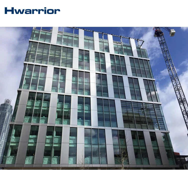 Glass curtain wall anodized aluminum plate usted in seaside building