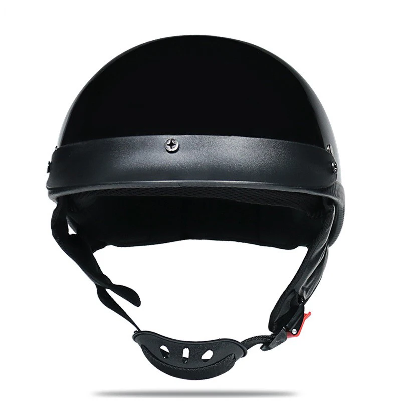 Half Helmet Retro Motorcycle Motor Open Face Helmet Black  M-2XL
