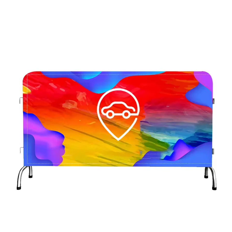 Pvc Vinyl Cover Barrier Barricades Promotion Crowd Control Banner Polyester Fabric Barricade Covers