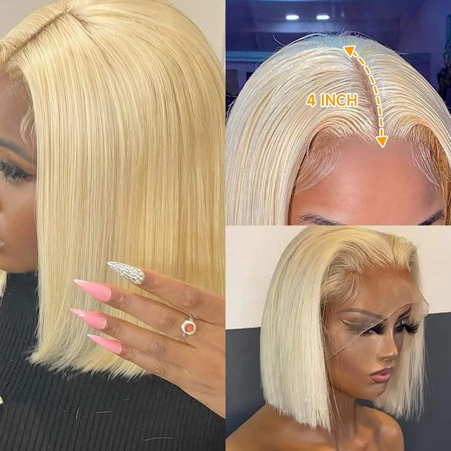 13*4 Lace Front Short Pixie Cut Wig For White Women Perruque 13x4 HD Lace Frontal 613 Honey Blonde Human Hair Wig