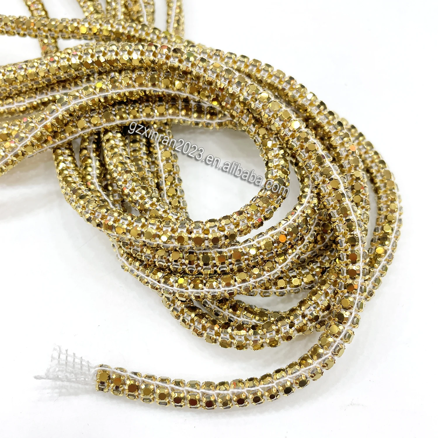 RE010 wholesale fashion glasses cord for clothing Gold rhinestone rope cord for decoration