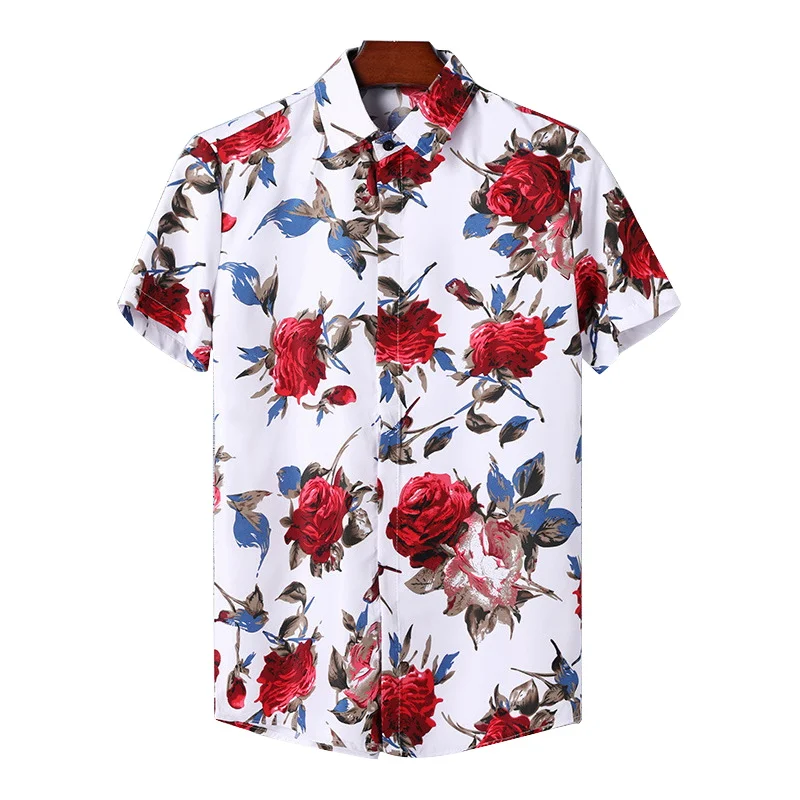 2023 Resort Spring Summer Shirt For Men Custom Printed Graphic Beach Hawaiian Short Sleeve Mens Hawaiian Shirt