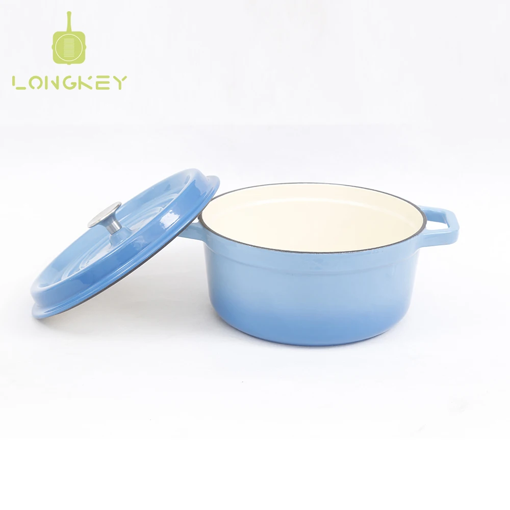 New cast iron dutch oven enamel casserole cooking saucepan stockpot stew pot 24cm Enamel cast iron casserole factory supply