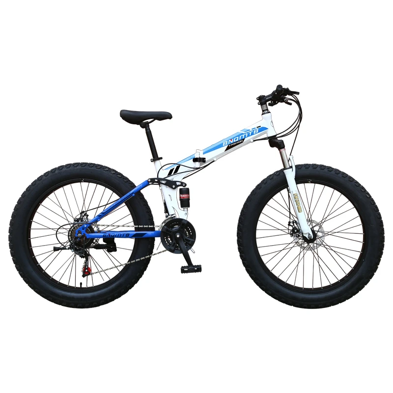 High quality full suspension folding fat mountain bike foldable beach mountainbike cruiser bike with fat tire