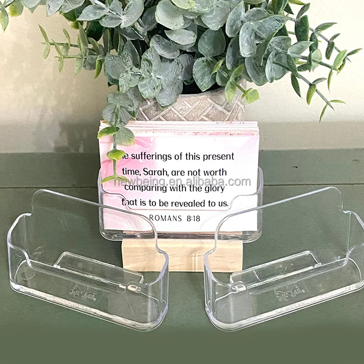 Personalized Scripture Cards with Acrylic Holder, 35 Custom Pink Watercolor Bible Verses