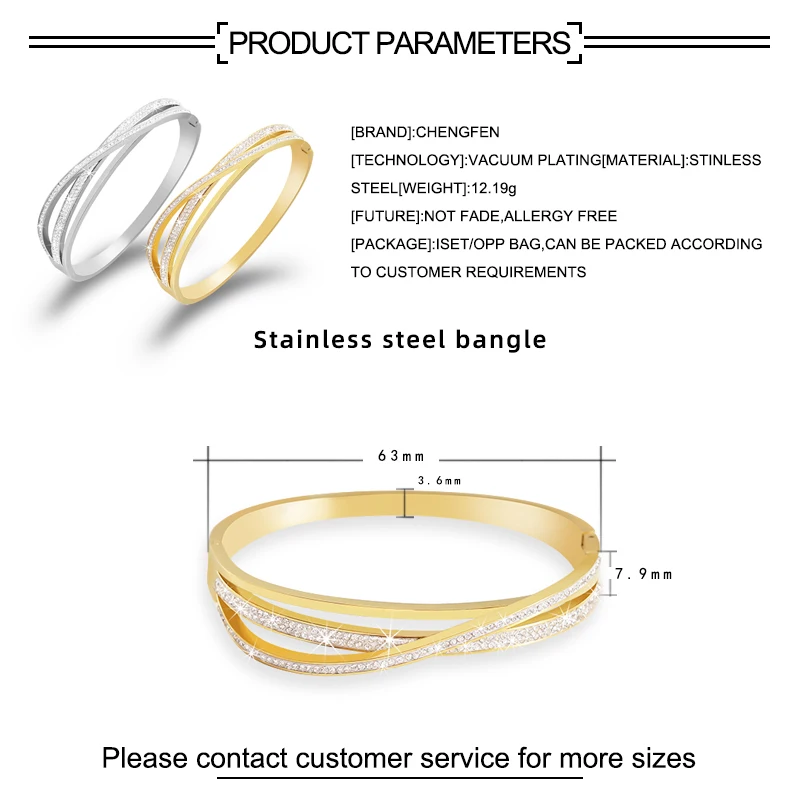 Charm Stainless Steel Shiny Rhinestone Luxury Statement Vintage Unique 24 Karat Gold Cuff Bracelets Bangle For Wedding Bridal