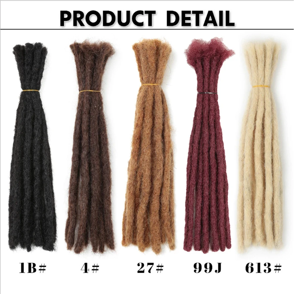 Human Dreadlocks Hair Extensions Handmade Soft Faux Locs Crochet Braid For African Men Women And Kids Heymidea