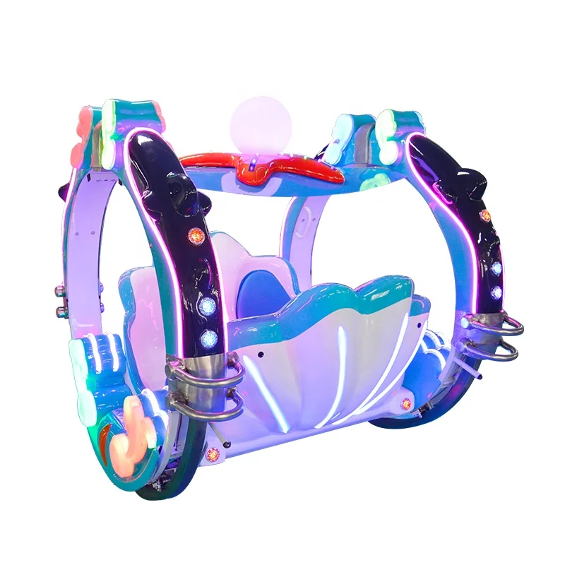 Playground Game Machine Rolling Car Ride Kids Adult  360 Degree Rotation Happy Double Players Rolling Car