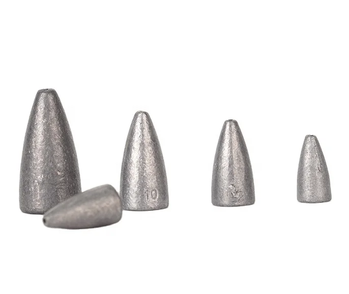 Customized Wholesale  1.7g 3.5g 5g 7g 10g 14g 17.5g 21g bullet heads lead pendants fishing pendants weight
