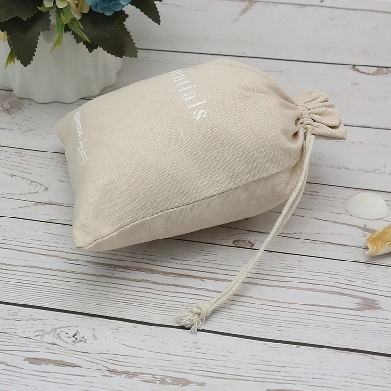 Canvas Bag Custom Logo Eco Friendly Plain Promote Drawstring For Packaging