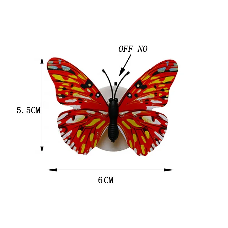 Mini LED 3D butterfly night light, can paste LED decorative wall light