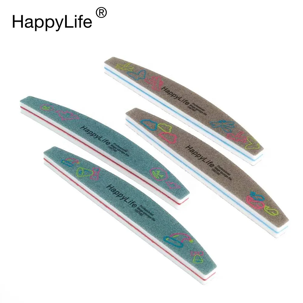 Оптовая продажа, двусторонняя светящаяся губка для маникюра и педикюра с логотипом