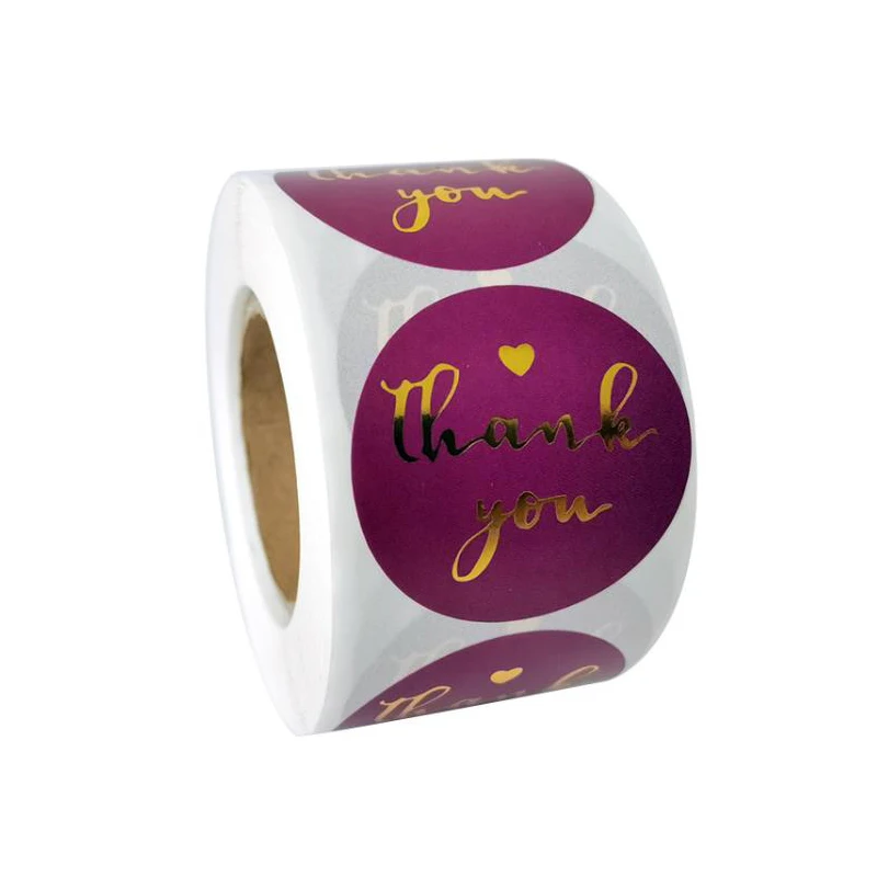 
Bulk Custom Thank You Heart Stickers Packaging Labels Adhesive Label Roll 