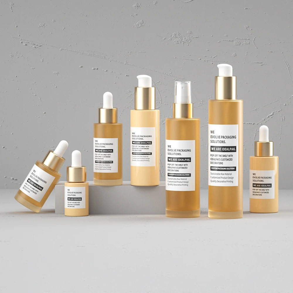 Luxury 15ml 30ml 50ml 100ml  Cosmetic Essential Oil Glass Dropper Bottle custom serum bottle