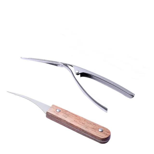 2 PCS Seafood Tools Stainless Stain Shrimp Peeling Machine Shrimp Peeler Shrimp Thread Knife